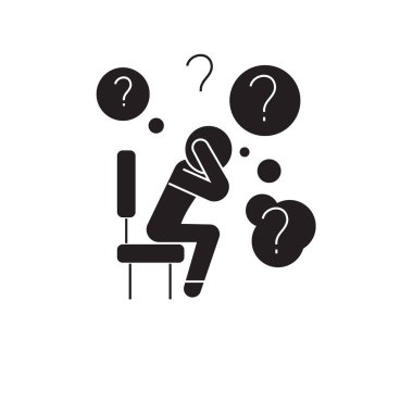 Siyah vektör kavramı simge çıkış yok. Hiçbir şekilde düz şekil oturum