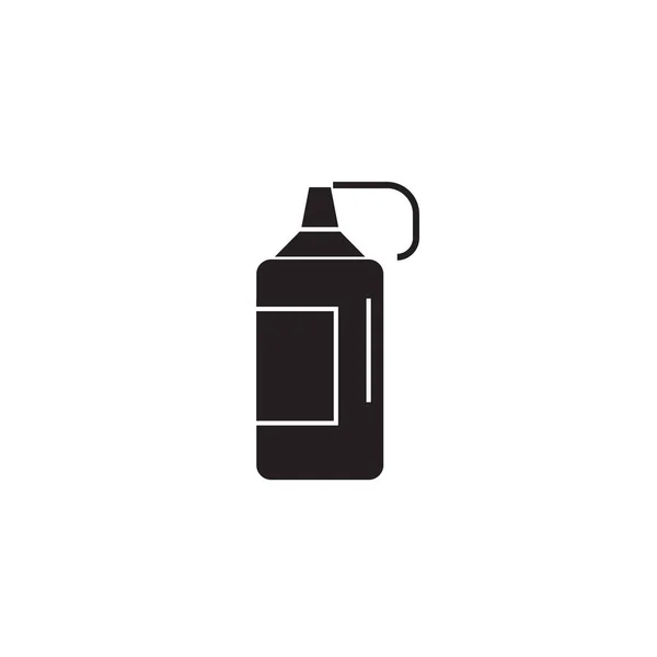 Ketchupflasche schwarzes Vektor-Konzept-Symbol. Ketchupflasche flache Abbildung, Schild — Stockvektor