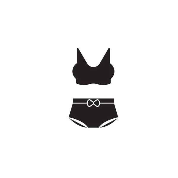 Bikini de lencería icono de concepto de vector negro. Lencería bikini ilustración plana, signo — Archivo Imágenes Vectoriales