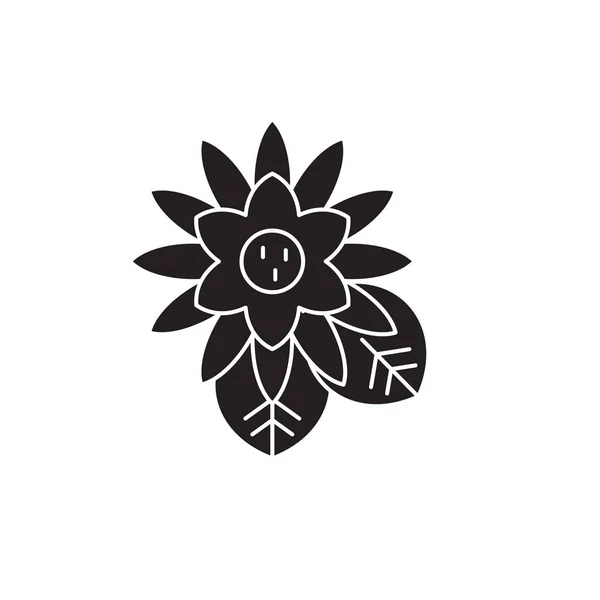 Lotos czarny wektor ikona koncepcja. Lotus płaskie ilustracja, znak — Wektor stockowy