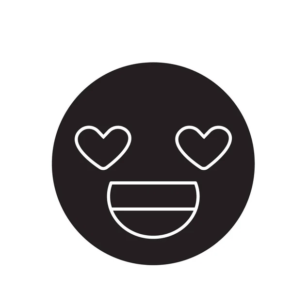 Love you emoji black vector concept icon. Love you emoji flat illustration, sign — Stock Vector