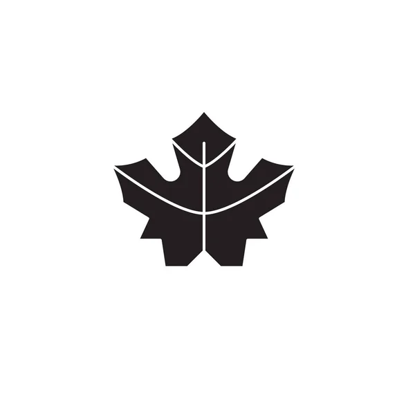 Maple leaf black vector concept icon. Maple leaf flat illustration, sign — Stock Vector