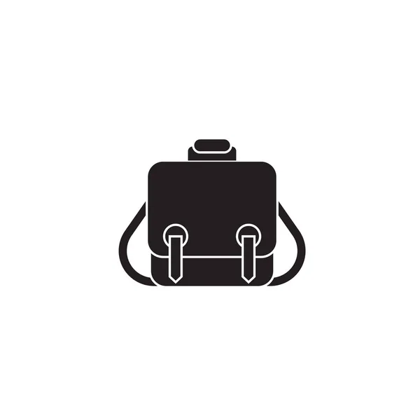 Messenger bag icona concetto vettoriale nero. Messenger bag illustrazione piatta, segno — Vettoriale Stock