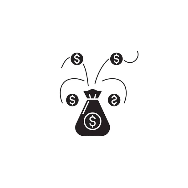 Árbol de dinero icono concepto vector negro. Árbol de dinero ilustración plana, signo — Vector de stock