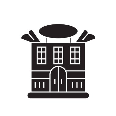 Önemli ev siyah vektör kavramı simge. Önemli ev düz illüstrasyon işareti