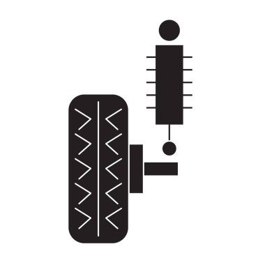 Süspansiyon siyah vektör kavramı simge. Süspansiyon düz illüstrasyon işareti