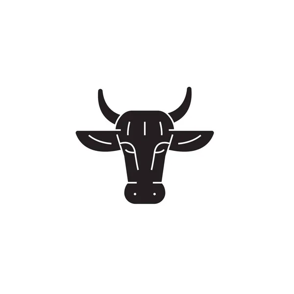 Ogranic rundvlees zwarte vector concept pictogram. Ogranic rundvlees platte illustratie, teken — Stockvector