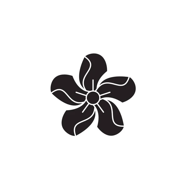 Ikon konsep vektor hitam Oleander. Ilustrasi datar Oleander, tanda - Stok Vektor