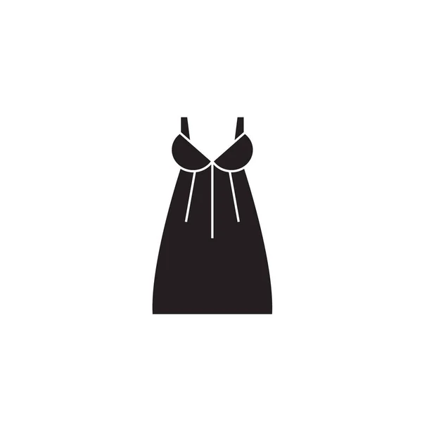 党礼服黑色矢量概念图标。派对礼服平插图, 标志 — 图库矢量图片