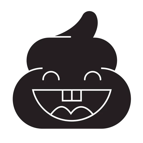 Pile of poo emoji black vector concept icon. Pile of poo emoji flat illustration, sign — Stock Vector