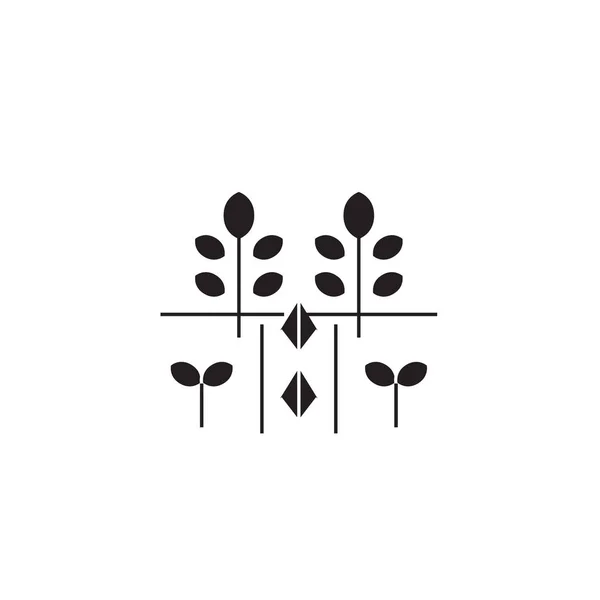 Plantation fältet svart vektor konceptet ikonen. Plantation fältet platt illustration, sign — Stock vektor