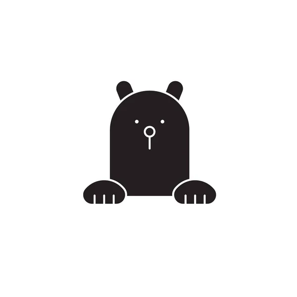 Ícone de conceito vetor preto urso polar. Urso polar plana ilustração, sinal — Vetor de Stock