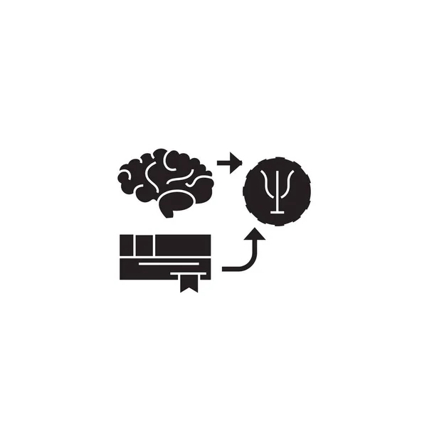 Psychanalyse icône concept vectoriel noir. Psychanalyse illustration plate, signe — Image vectorielle