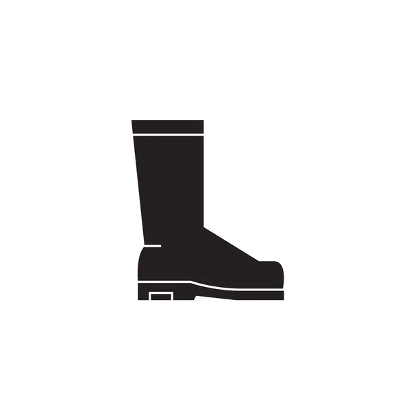 Botas de lluvia icono concepto vector negro. Botas de lluvia ilustración plana, signo — Vector de stock