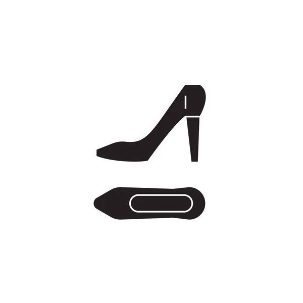 Stilettos black vector concept icon. Stilettos flat illustration, sign — Stock Vector