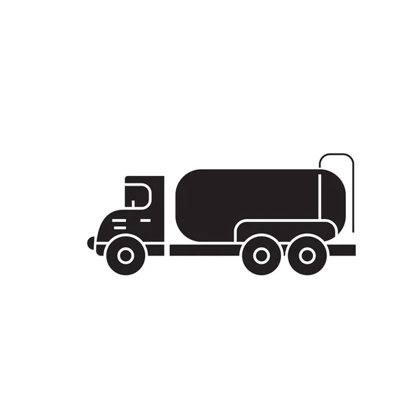Черный векторный значок грузовика. Плоская иллюстрация грузовика, знак — стоковый вектор
