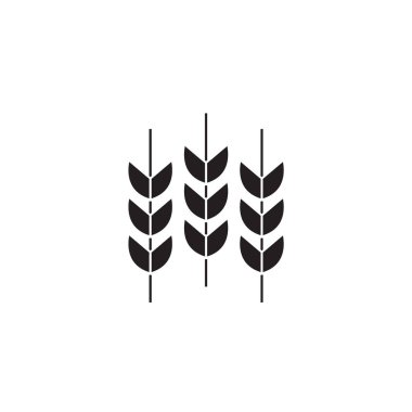 Buğday taneleri siyah vektör kavramı simge. Buğday taneleri düz illüstrasyon, işareti