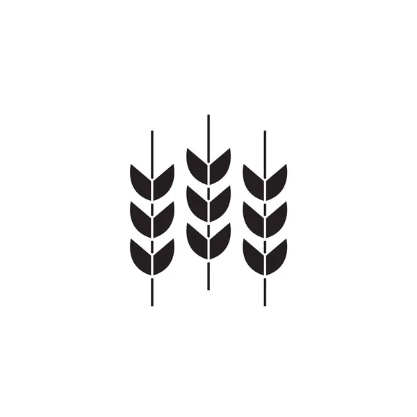 Blé grains noir vecteur concept icône. Grains de blé illustration plate, signe — Image vectorielle
