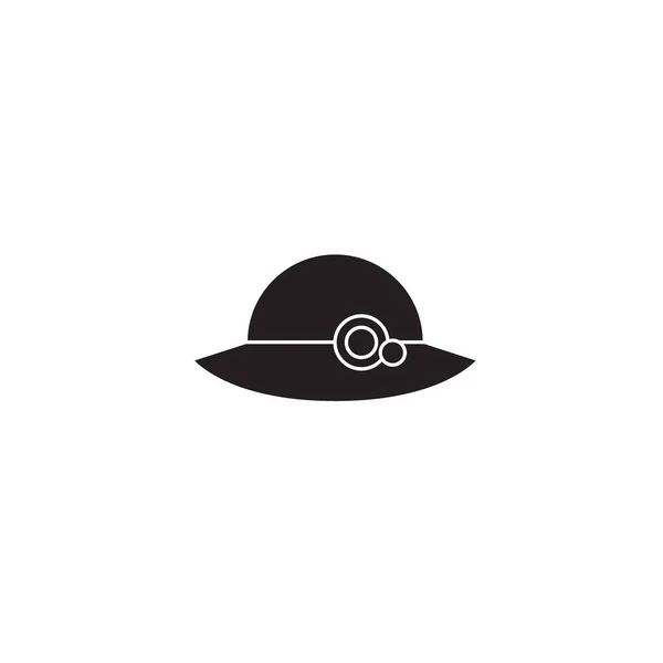 Sombrero mujer icono concepto vector negro. Mujer sombrero ilustración plana, signo — Archivo Imágenes Vectoriales