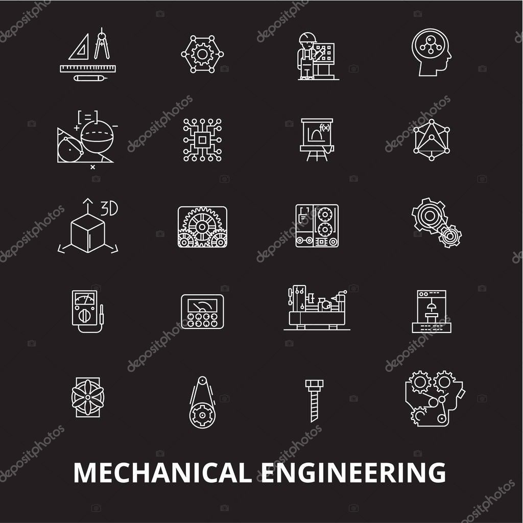 Vettoriale stockIngegneria meccanica modificabile linea icone vettoriale  impostato su sfondo nero. Ingegneria meccanica bianco contorno  illustrazioni, segni, simboli di ©iconsgraph #234600232, image size:1024x1024