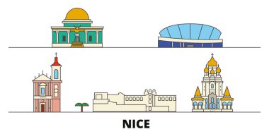 Fransa, güzel düz yerlerinden illüstrasyon vektör. Fransa, güzel şehir ünlü seyahat yerler, manzarası, tasarım ile. 