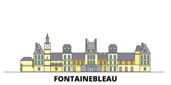 France, Fontainebleau repères plats illustration vectorielle. France, Fontainebleau line city avec des sites touristiques célèbres, skyline, design . — Image vectorielle