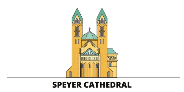 Allemagne, Speyer illustration vectorielle de repères plats. Allemagne, Speyer line city avec des sites touristiques célèbres, skyline, design . — Image vectorielle