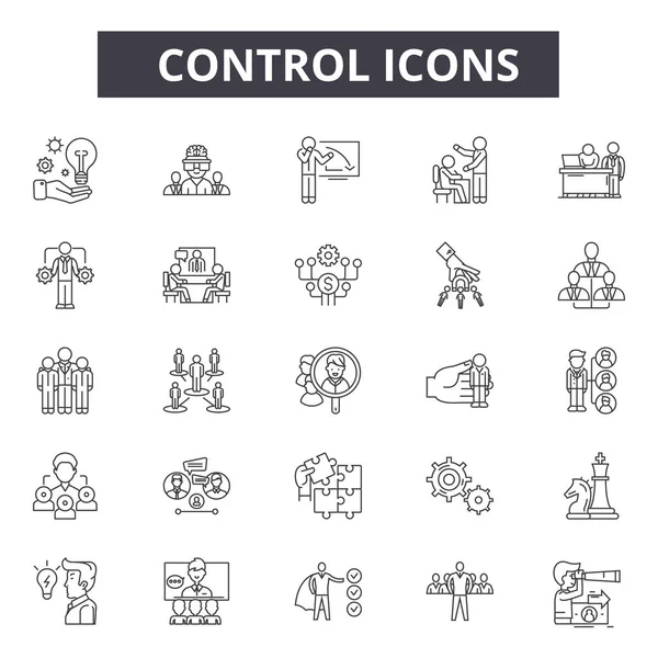 Icone della linea di controllo per web e mobile design. Segnali di ictus modificabili. Illustrazioni del concetto di controllo — Vettoriale Stock