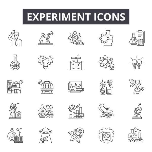 Iconos de línea de experimento para diseño web y móvil. Signos editables. Experimento esbozar ilustraciones conceptuales — Vector de stock