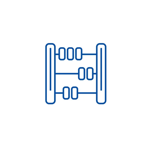 Abacus, concetto di icona della linea matematica. Abaco, simbolo vettoriale piatto di matematica, segno, illustrazione di contorno . — Vettoriale Stock