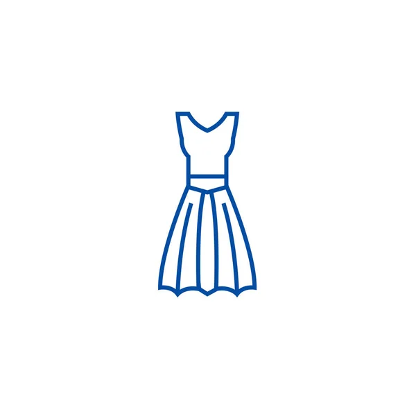 Концепция линии одежды икона линии. Линия платье плоский вектор символ, знак, набросок иллюстрации . — стоковый вектор