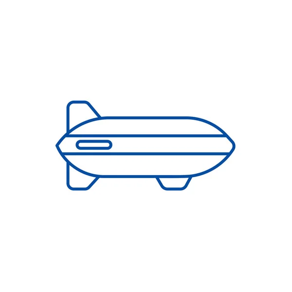 Aerostat line icon concept. Aerostat flat  vector symbol, sign, outline illustration. — Stock Vector