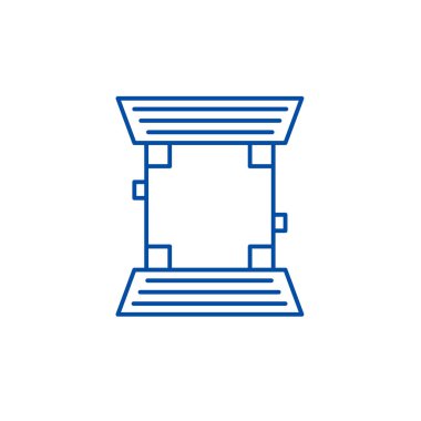 Beyzbol alan satır simgesi kavramı. Beyzbol alan düz vektör simgesi, işaret, anahat illüstrasyon.