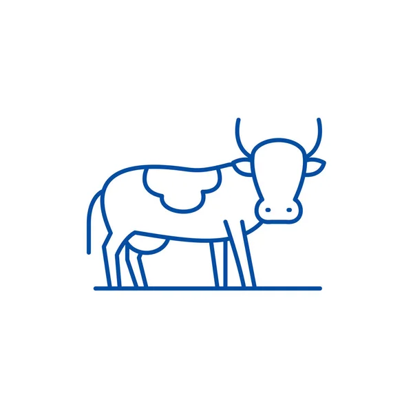 Bull line icon concept. Bull flat  vector symbol, sign, outline illustration. — Stock Vector