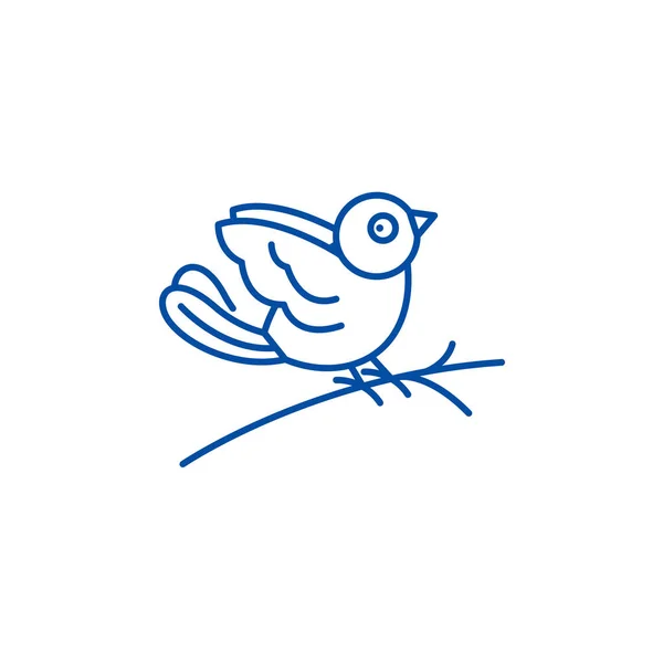 Bullfinch line icon concept. Bullfinch flat  vector symbol, sign, outline illustration. — Stock Vector