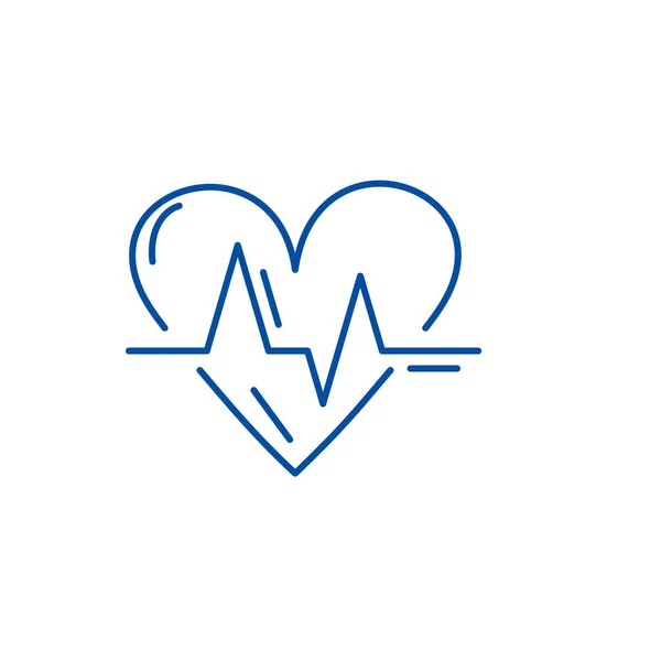 Kardiologi line ikonen koncept. Kardiologi platt vektor symbol, underteckna, disposition illustration. — Stock vektor