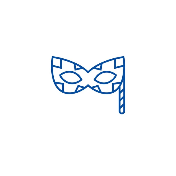 Carnaval mask line ikonen koncept. Carnaval mask platt vektor symbol, underteckna, disposition illustration. — Stock vektor