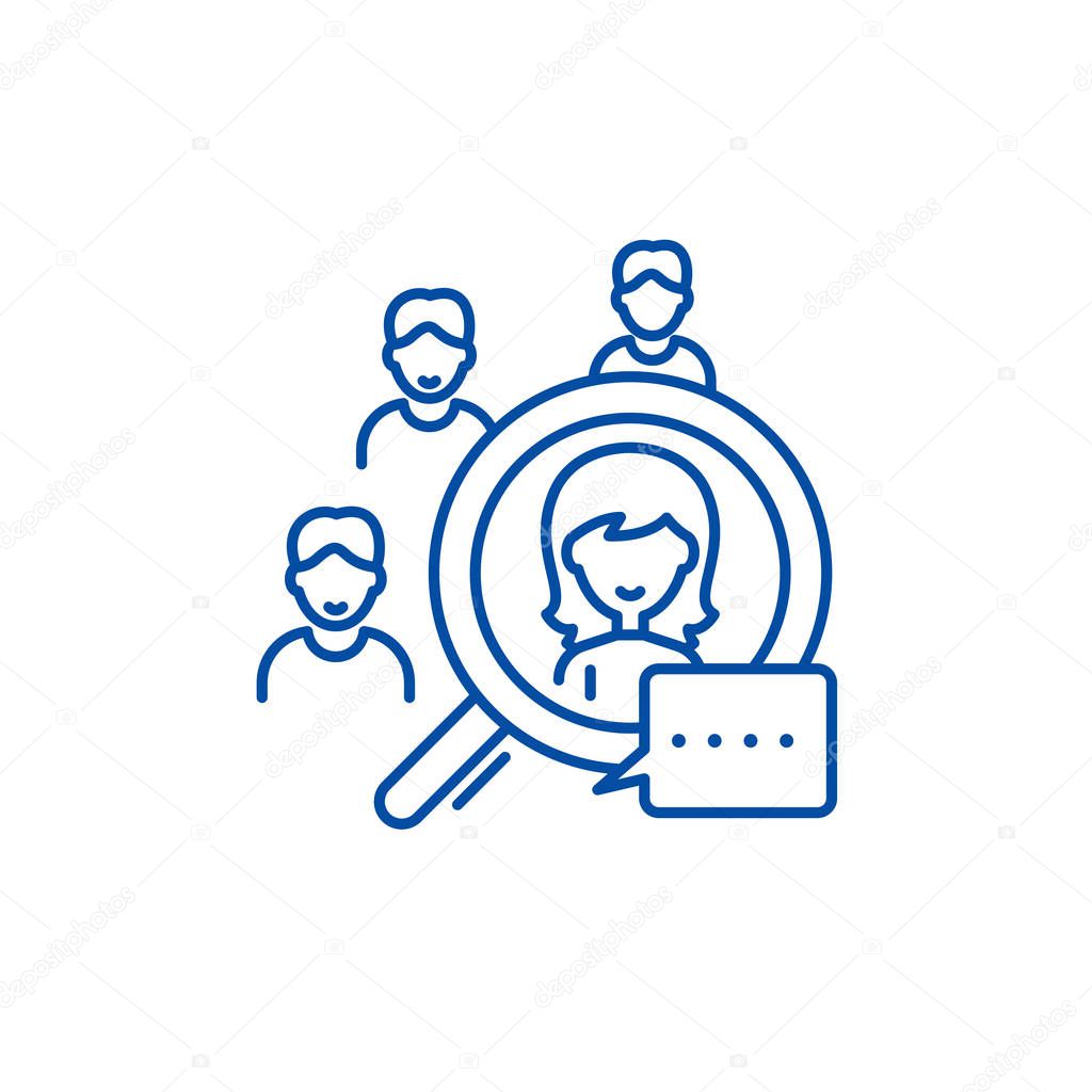 Candidate selection line icon concept. Candidate selection flat  vector symbol, sign, outline illustration.
