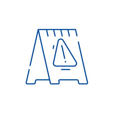 Dikkat tabelasını satırı simgesi kavramı. Dikkat tabelasını düz vektör simgesi, işaret, anahat illüstrasyon.