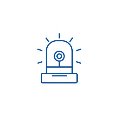 Alarm, ışık, sanayi satırı simgesi kavramı. Alarm, ışık, sanayi düz vektör simgesi, işaret, anahat illüstrasyon.