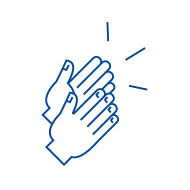 Alkış satırı simgesi kavramı. Alkış düz vektör simgesi, işaret, anahat illüstrasyon.