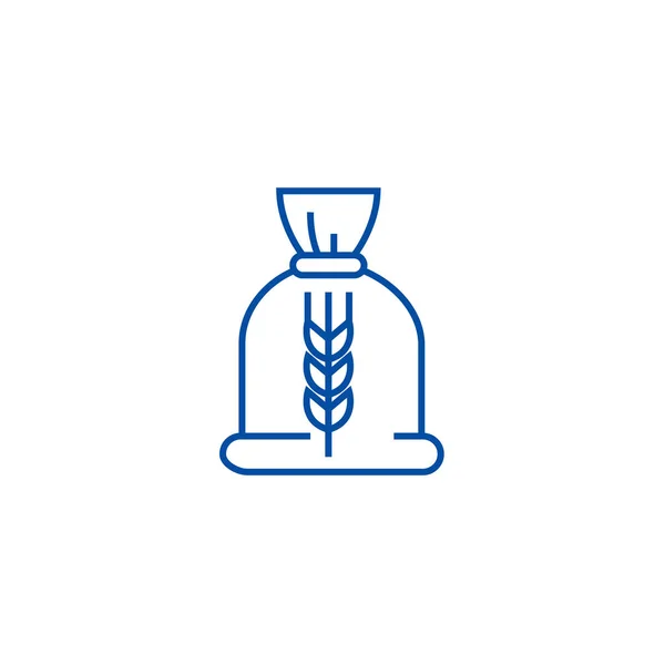 Ceral Bag Line Icon-Konzept. Getreidebeutel flache Vektorsymbol, Zeichen, Umriss Illustration. — Stockvektor