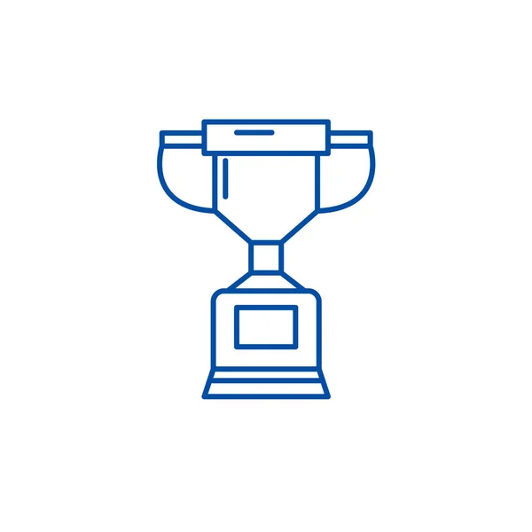Championship cup line icon concept (em inglês). Campeonato copo símbolo vetorial plana, sinal, ilustração esboço . — Vetor de Stock