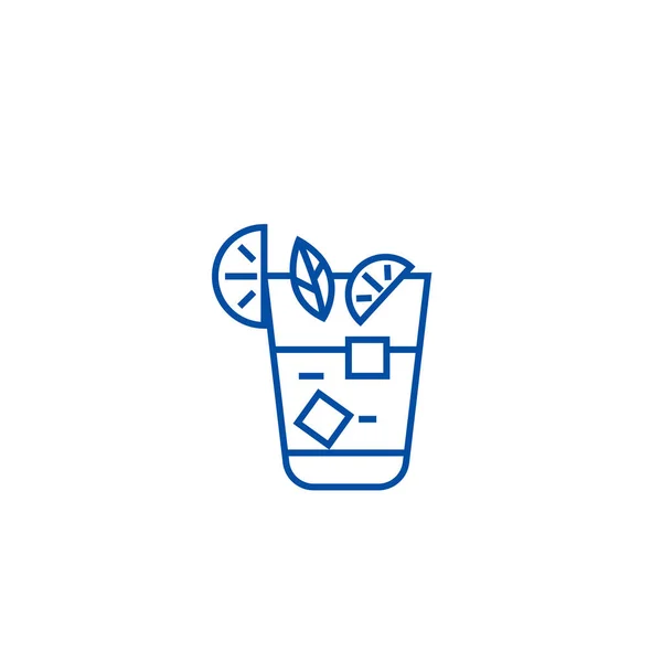 Aperitivo, concepto de icono de línea de bebidas. Aperitivo, símbolo de vectores planos de bebidas, signo, esquema ilustración . — Vector de stock