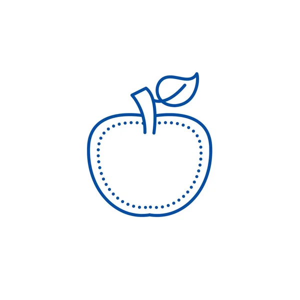 Jabłko linii ikona koncepcja. Apple flat wektor symbol, znak, ilustracja kontur. — Wektor stockowy