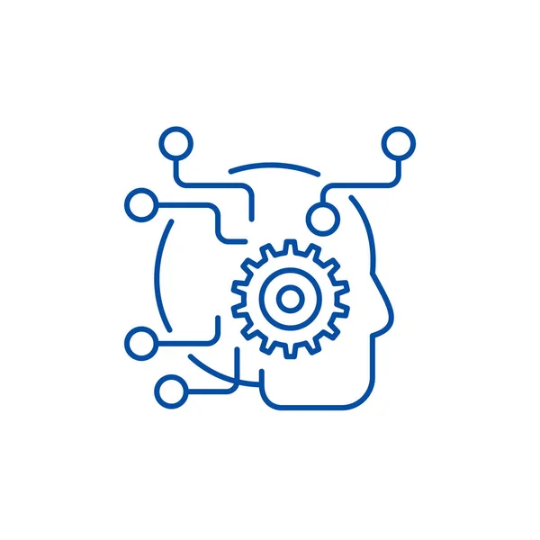 Concepto de icono de línea de inteligencia artificial. Inteligencia artificial vector plano símbolo, signo, esquema ilustración . — Archivo Imágenes Vectoriales