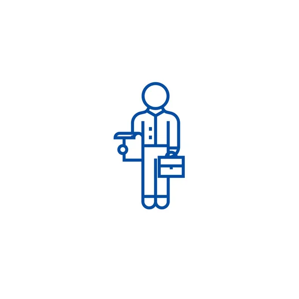 Assistant Line Icon Konzept. Assistent flaches Vektorsymbol, Zeichen, Umrissdarstellung. — Stockvektor