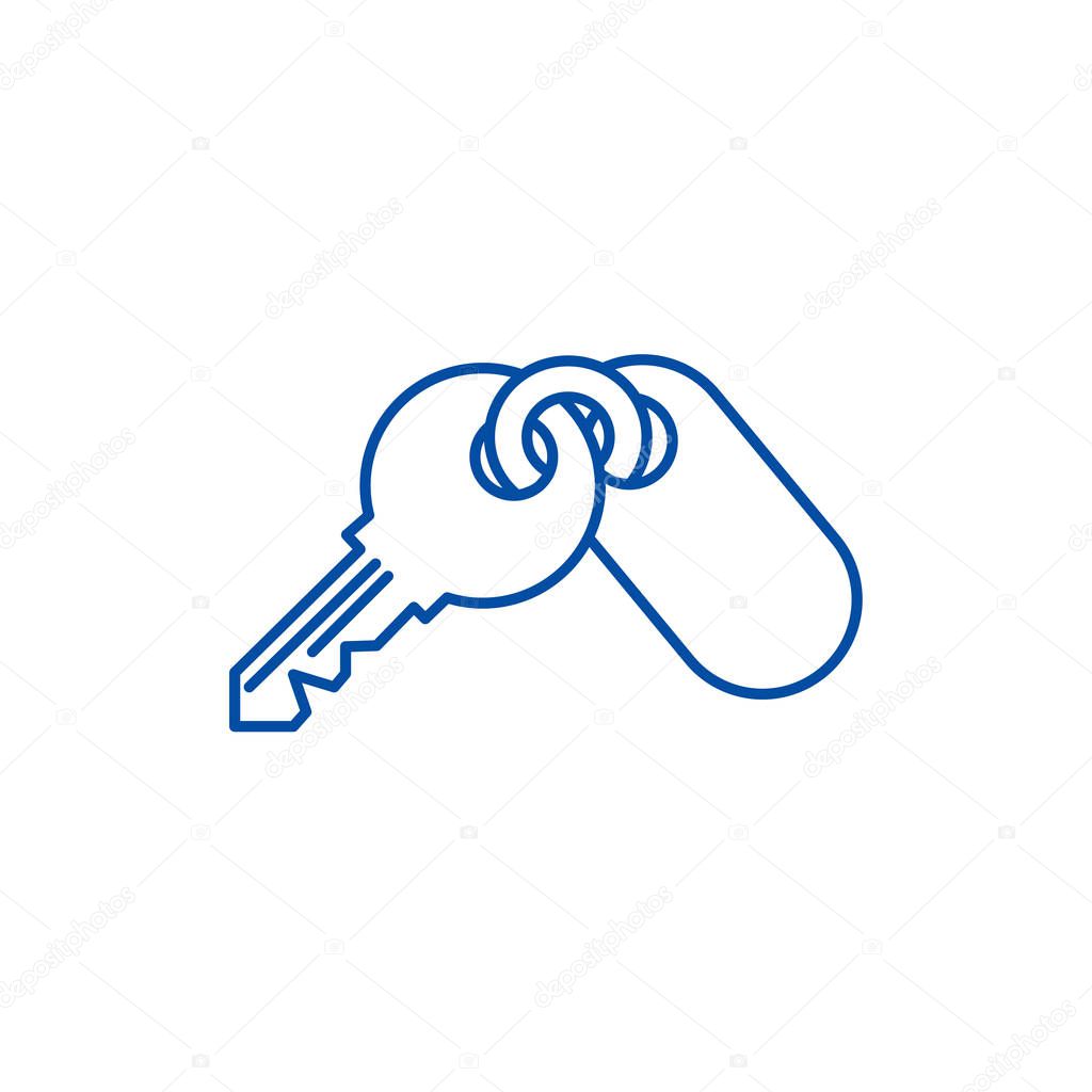 Apartment keys  line icon concept. Apartment keys  flat  vector symbol, sign, outline illustration.