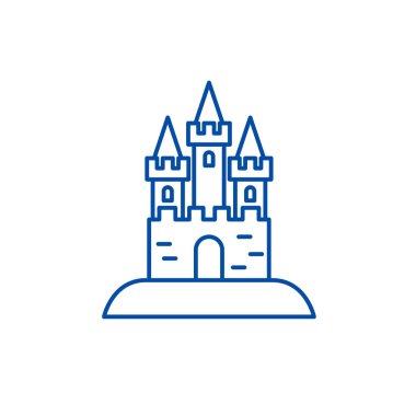 Cazibe park satırı simgesi kavramı. Cazibe park düz vektör simgesi, işaret, anahat illüstrasyon.