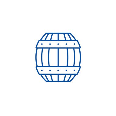 Varil satır simgesi kavramı. Varil düz vektör simgesi, işaret, anahat illüstrasyon.